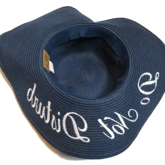 Tropical Trends DPC Dorfman Pacific Beach Floppy Sun Hat Do Not Disturb Blue - Picture 4 of 5